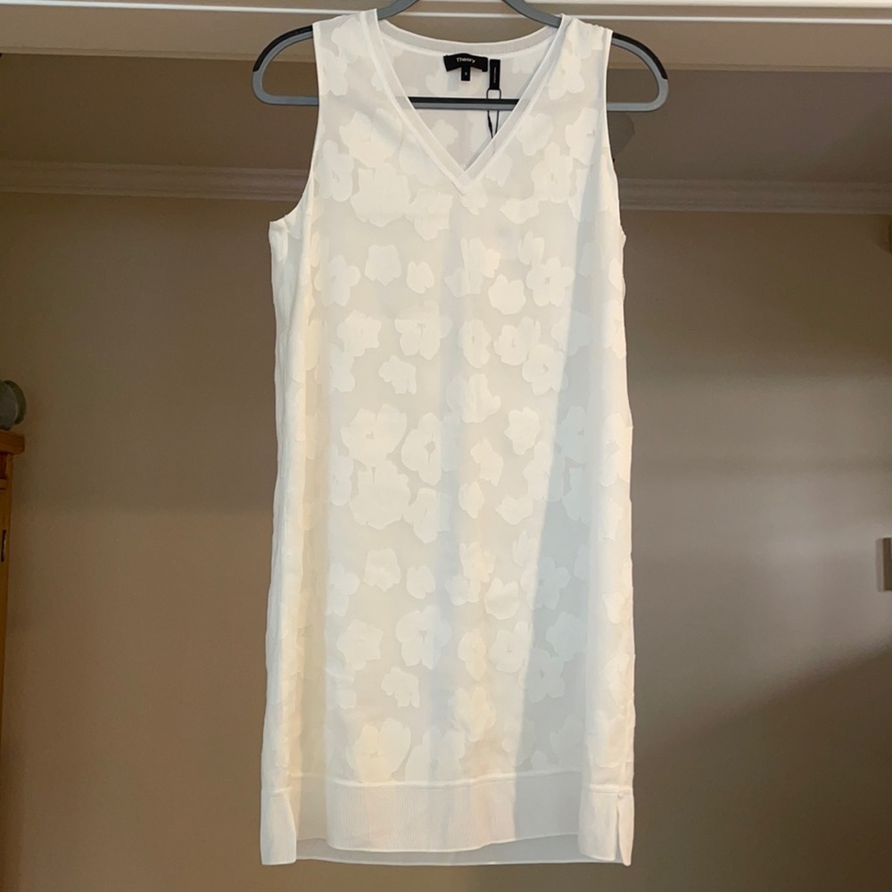 Theory Ribbed V Neck Dress